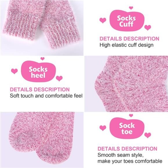 New 5 Pairs Fuzzy Soft Cozy Comfortable Socks for Women, Casual Sleep Comfy Sock - Picture 2 of 6